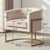 Racxily Upholstered velvet chair Gold metal bracket, medieval living room office tea room lounge chair - 3 of 4