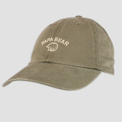  Wemco Men's Father's Day Papa Bear Baseball Hat - Olive One Size 