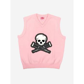 Jackass Skull & Crutches Icon Sleeveless Cradle Pink Sweater Vest