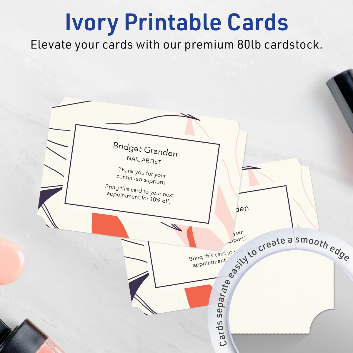 Avery Matte Ivory Postcards, 6" x 9" Rectangle Scalloped Edge - thumbnail 2