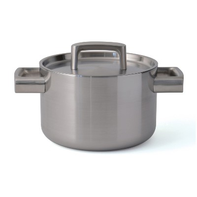 BergHOFF Ron 7" 18/10 Stainless Steel 5-Ply Covered Casserole, 3.2 Qt