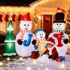ChicFurnit Inflatable Holiday Decorations Snowman Family with Christmas Tree Joy for Outdoor Christmas Display, Multicolored, 94.44"*45.24"*74.76" - 2 of 4
