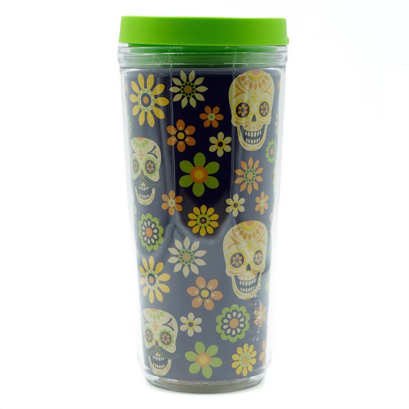 Thermos 16 oz. Vacuum Insulated Stainless Steel Travel Tumbler - Halloween Masks, 1 of 2