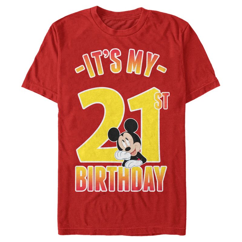 Men's Mickey & Friends It's My 21st Birthday T-Shirt, 1 of 6