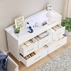 47" Modern Dresser with Built-In Lights & Charging Station - 5 Smooth-Gliding Drawer Wood Chest for Bedroom, Living Room, Entryway - 3 of 4