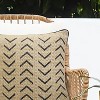 Outdoor Decor by Commonwealth Embroidered Raffia Outdoor Pillow Cover 18" x 18" Black (Cover Only) - 3 of 4