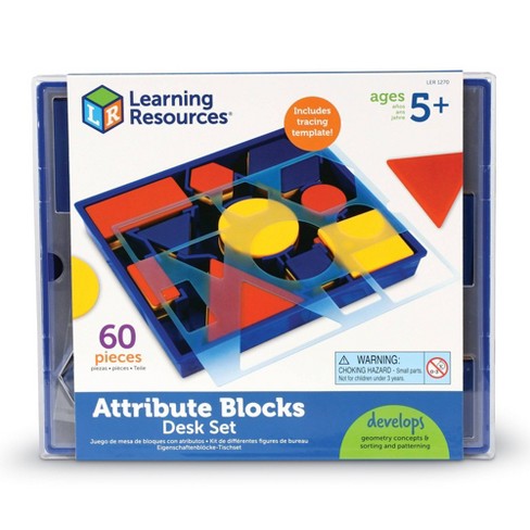 Teacher Resource 60 blocks per set Math Attribute Blocks 2 Desk Top Sets 