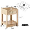 15.75" Rattan End Table with Drawer MDF Nightstand Side Table with Accessories for Living Bedroom Natural - 4 of 4