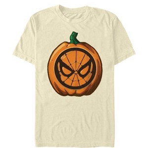 Men's Marvel Halloween Spider-Man Mask Pumpkin T-Shirt - 1 of 3