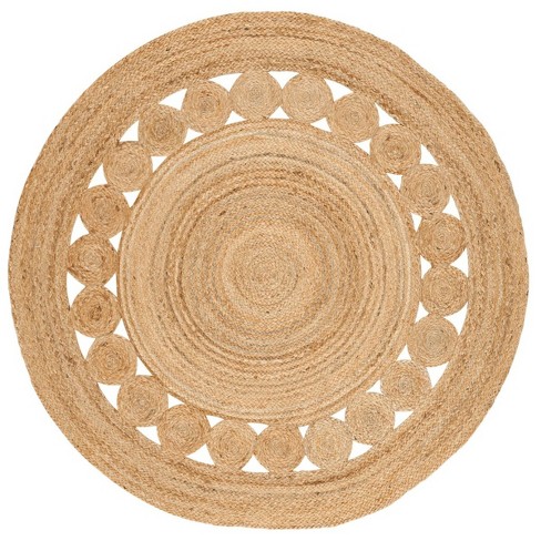 Natural Fiber Nf364 Hand Woven Indoor Area Rug - Natural - 4' Round ...