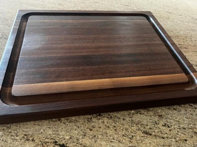 HomeProShops 1-1/2 x 18 x 21 Wood Butcher Block Cutting Board w Juice  Groove Channel 1 Side - Solid Walnut w Mineral Oil Applied