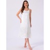 INSPIRE CHIC Women's Satin Floral Nightgown Silk Sleep Dress Sleeveless Camisole Nightdress - 3 of 4