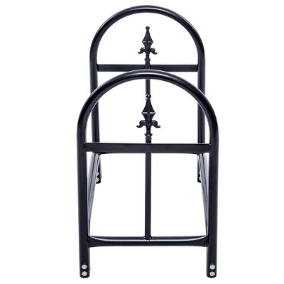 Black Heavy Duty Steel Outdoor Firewood Log Rack Holder