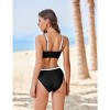 AI'MAGE Women's High Cut Bikini Set 2 Piece Sporty Swimsuit Color Block Bathing Suit with Trim - 2 of 3