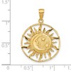 Black Bow Jewelry 14k Yellow Gold 22mm Sun, Moon and Stars Circle Pendant - 4 of 4