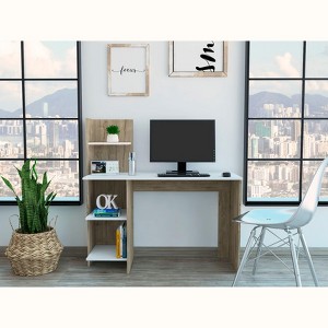 NicBex Home Office Desk 47.2" W Modern Writing Desk with 4-Layer Open Storage Bookshelves and Wooden Frame for Office, Study, Living Room - 1 of 4