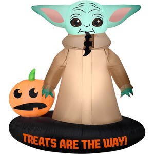 Star Wars Airblown Inflatable Grogu™ with Jack O' Lantern, 5.5 ft Tall, Brown - 1 of 4