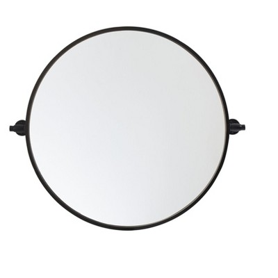 Elegant Lighting Round pivot mirror 24 inch in black