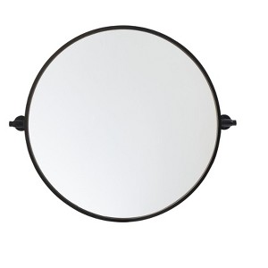 Elegant Lighting Round pivot mirror 24 inch in black - 1 of 4
