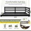 Full Size Outdoor Acacia Wood Porch Swing Daybed with Hemp Ropes, Minimalist Open-Side Hanging Bed - 4 of 4