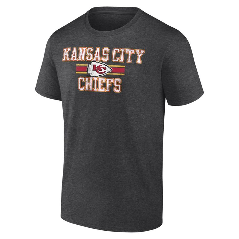 NFL Kansas City Chiefs Men&#39;s Team Striping Gray Short Sleeve Bi-Blend T-Shirt, 2 of 4