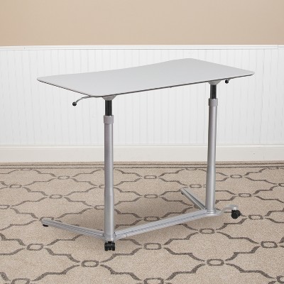 ErgoFlex Light Gray Adjustable Standing Desk with Drawer