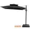 Pellebant 9x11.5FT Double Top Cantilever Umbrella Outdoor 360 Degree Rotation 6 Heights Adjustable Cantilever Patio Umbrella with Base - 2 of 4