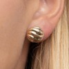 14k Yellow Gold 12mm Swirl Button Earrings - 2 of 4