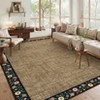Washable Living Room Rug Floral Bordered Area Rugs Soft Thin Indoor Carpet - 4 of 4