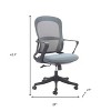 HomeRoots Gray and Black Adjustable Height Swivel Rolling Office Chair - 3 of 4