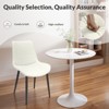 MAYEERTY White PU Leather Dining Chair with Metal Legs, Chequer Upholstered Armless Chairs Set of 4 - 2 of 4