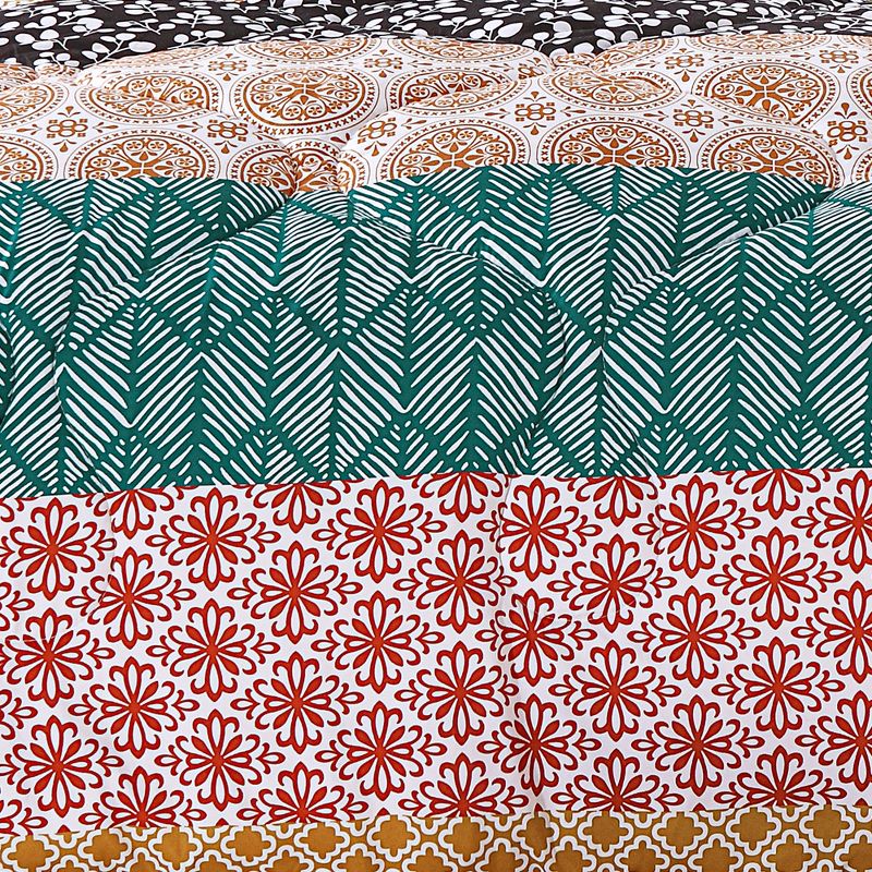 Bohemian Stripe Reversible Comforter Set Turquoise/Orange - Lush Décor, 6 of 9