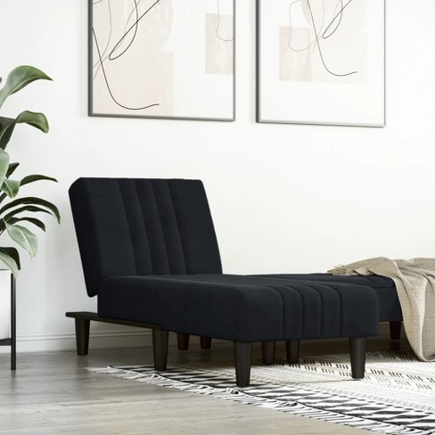 vidaXL Chaise Longue Black Velvet - image 1 of 4