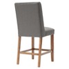 Taye Wings Counter Height Barstool Gray: Upholstered Wingback, Espresso Wood, 25.75" Seat Height - 4 of 4