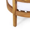 2pc Ellendale Outdoor Acacia Wood Loveseat & Coffee Table Teak/White - Christopher Knight Home: UV-Resistant Patio Set with Cushions - 4 of 4