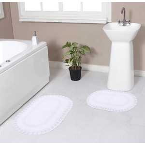 Hampton Crochet Collection Cotton Reversible Tufted Set of 2 Bath Rug Set - Home Weavers - 1 of 4