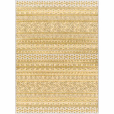 Mark & Day Antibes 7'10"x10'2" Rectangle Woven Indoor and Outdoor Area Rugs Saffron/Beige