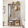 VASAGLE Hall Tree, Coat Rack Freestanding with Bench, Shoe Storage, and Hooks, for Mudroom Entryway Hallway, Adjustable Shelves, Greige - 3 of 4