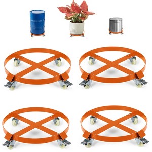 55 Gallon Drum Dolly 1000 lbs - Barrel Cart With Swivel Casters & Cross Braces, Non Tipping Drum Transport for Warehouse/Factories - 1 of 4
