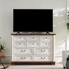 Dresser Chest with Wooden Base & Riser Trim, Wooden Rustic Rustic Chest of Drawers, Accents Cabinet Storage Dresser for -- Frevyn - 2 of 4