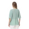 Anna-Kaci Women's V-Neck Blouse with Split Sheer Short Sleeves and Relaxed Fit Silhouette - 4 of 4