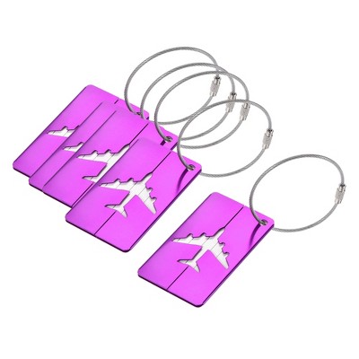 Unique Bargains Aluminium Lightweight Backpack Identifier Card Travel Luggage Tags 5 Pcs