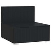vidaXL Garden Middle Sofa Black PE rattan, powder-coated steel, fabric - 3 of 4