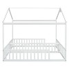 PAGED Full Size Floor Bed House Shaped Modern Pine Bed Frame with Guardrail for Bedroom - 4 of 4