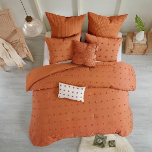 Twin/Twin Extra Long Kay Jacquard Comforter Set Rust - Urban Habitat: Hypoallergenic, OEKO-TEX Certified - 1 of 4