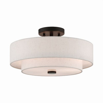 Livex Lighting Meridian 3 - Light Semi-Flush Mount in  English Bronze