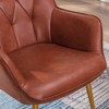 Bestier Red Brown Leather Arm Chair with Soft Filling Accent Chair with Wing Back - 4 of 4