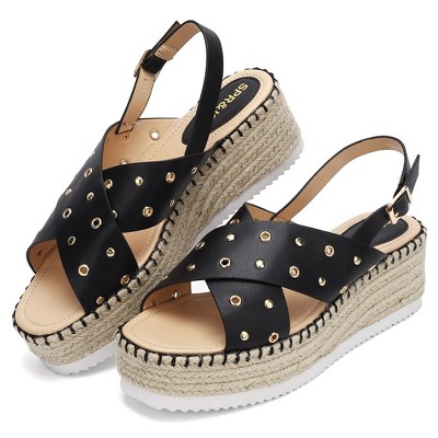 Womens Platform Sandals Open Toe Cute Platform Criss Cross Flat Sandals X Band Sandals Beach Sandals