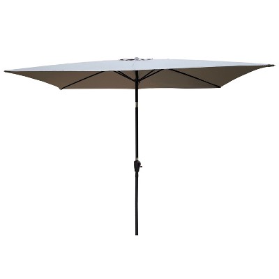 Sapphtopaz 6x9Ft Outdoor Umbrella Patio Sun Umbrella Beach Umbrellas for Sand with Push Button Tilt and Crank for Garden, Pool, Patio