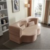 PAGED Modern Floor Sofa with 2 Pillows, Foam-Filled Sleeper Sofa Bed with Teddy Fabric for Living Room, Apartment, No Assembly Required - 2 of 4